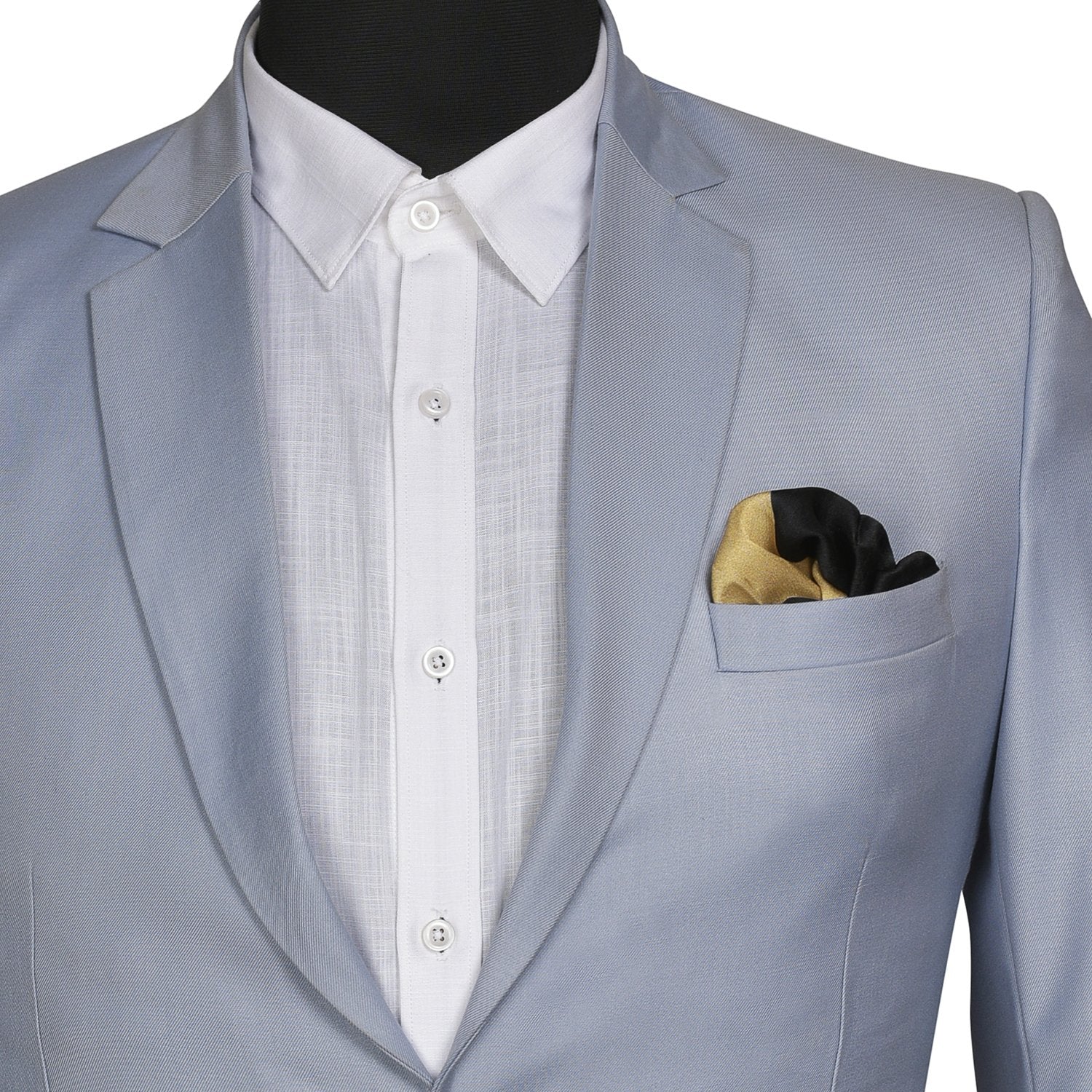 Chokore 2-in-1 Beige & Black Silk Pocket Square from the Solids Line