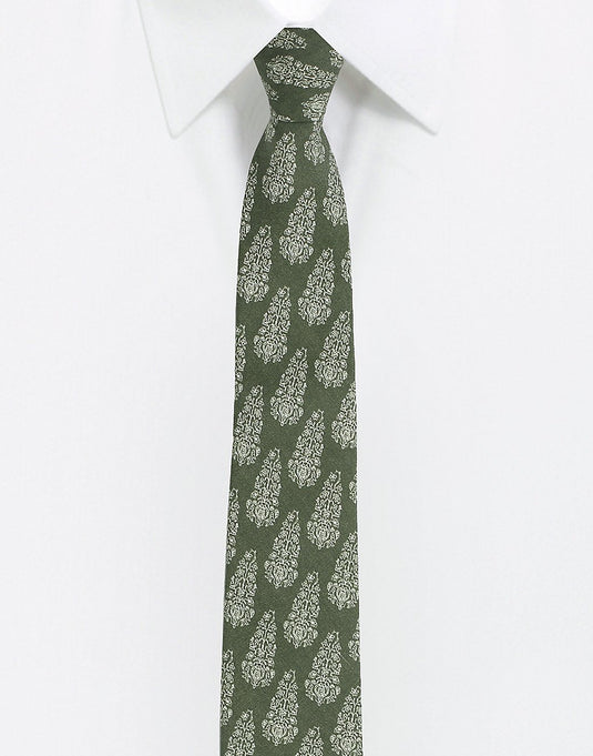 Chokore Grey & White Silk Necktie - Indian at Heart Collection