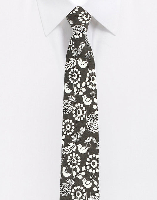 Chokore Black & Grey Silk Tie - Indian at Heart line