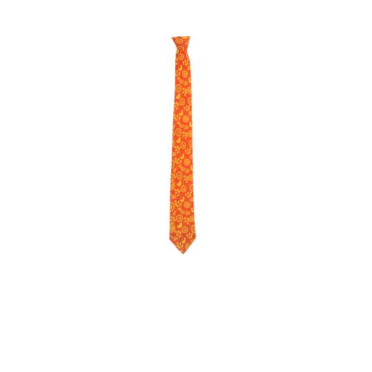 Chokore Red & Orange Silk Necktie - Wildlife Collection