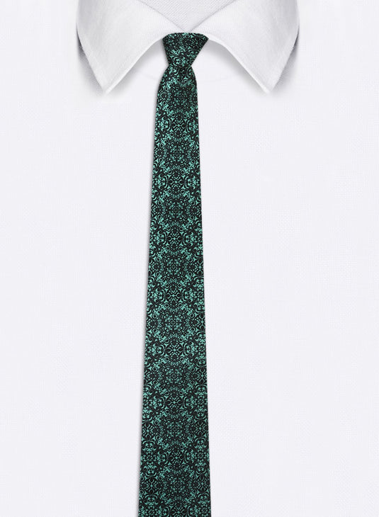 Chokore Cyan & Black  Silk Tie - Indian At Heart Collection