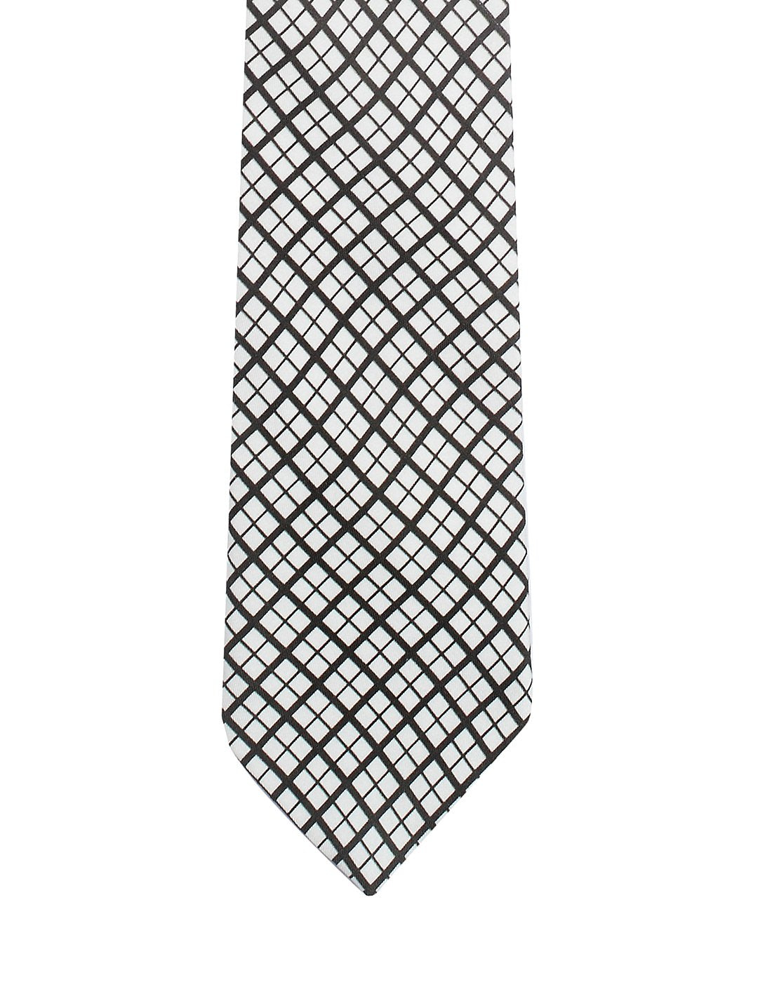 Chokore Black & White Silk Tie - Plaids line