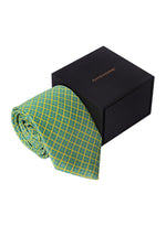 Chokore Chokore Black & White Pocket Square - Plaids line Chokore Light Green & Yellow Silk Tie - Plaids line