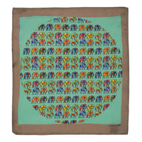 Chokore Chokore Multi-coloured Elephants Silk Pocket Square for Men from the Wildlife range