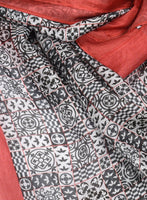 Chokore Printed White, Black & Red Silk Stole for Women