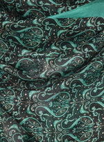 Chokore Printed Black & Sea Green Silk Stole for Women 