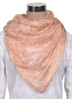 Chokore Printed Pink & Off White Silk Stole for Women 