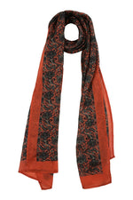 Chokore Printed Red & Black Silk Stole for Women 