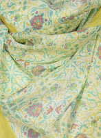 Chokore Printed Off White, Sea Green & Lemon Green Silk Stole for Women
