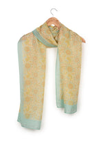 Chokore Printed Mauve and Lime Green Silk Stole for Women Printed Peach & Light Blue Silk Stole for Women